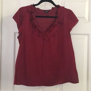 Shortsleeve cotton and silk blouse